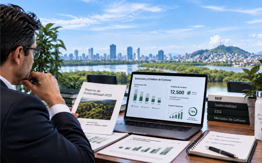 Lee más sobre el artículo MÁS ALLÁ DEL AIRE PURO: EL DESAFÍO DE LA SOSTENIBILIDAD Y EL RECONOCIMIENTO DE CRÉDITOS DE CARBONO BAJO LAS NORMAS INTERNACIONALES DE INFORMACIÓN FINANCIERA
